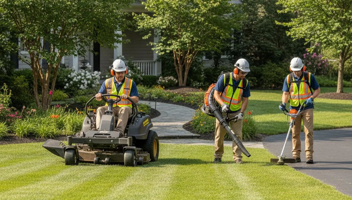 Charleston, SC tree service crew trimming trees for a healthy, well-kept yard