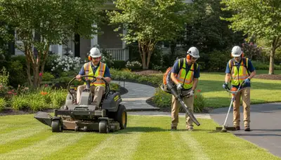 Charleston, SC tree service crew trimming trees for a healthy, well-kept yard