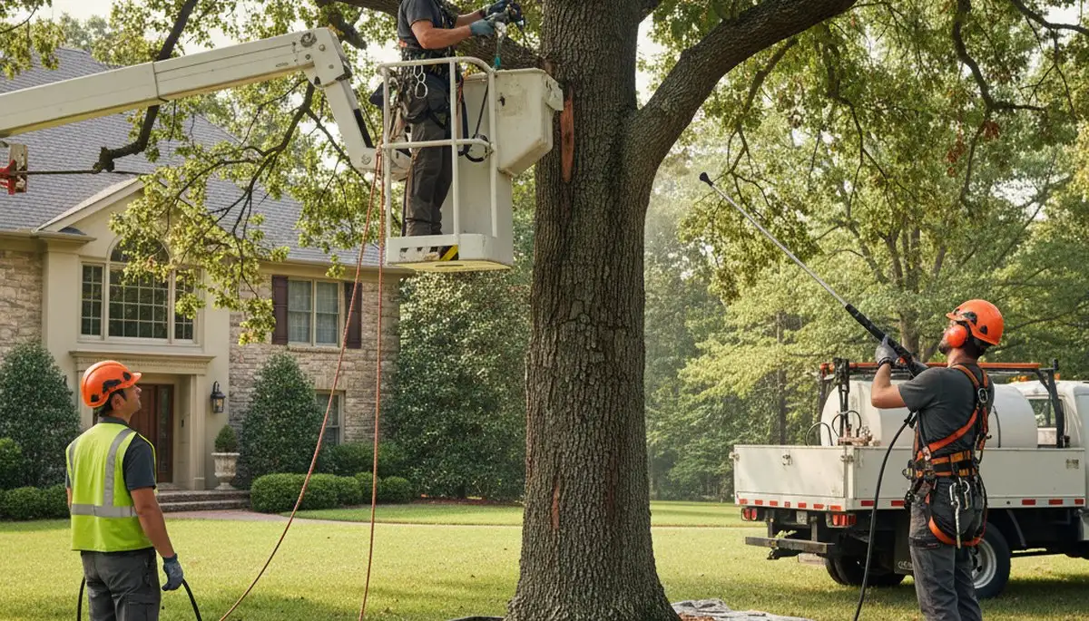 Charleston, SC arborist treating diseased tree for fungal infection recovery