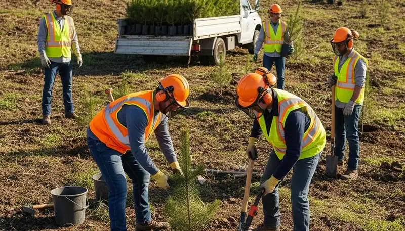 Charleston, SC tree planting service installing a new tree for proper establishment and growth