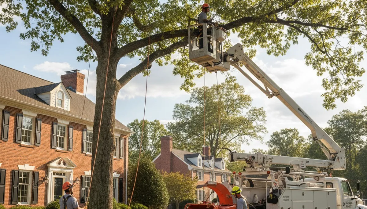 Charleston, SC tree service crew trimming trees for safe, professional property care
