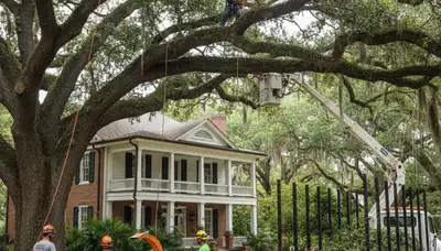 Charleston, SC tree service crew providing professional tree trimming and removal for local properties