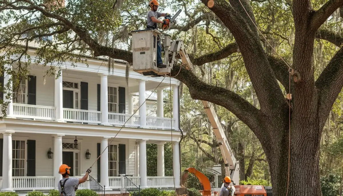 Charleston, SC tree service crew providing professional tree care for local residential properties