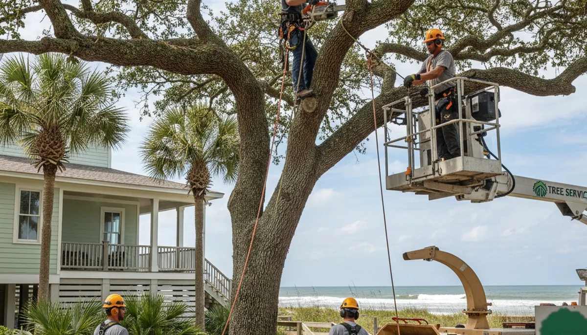 Charleston, SC tree service crew providing professional tree trimming and removal for local properties