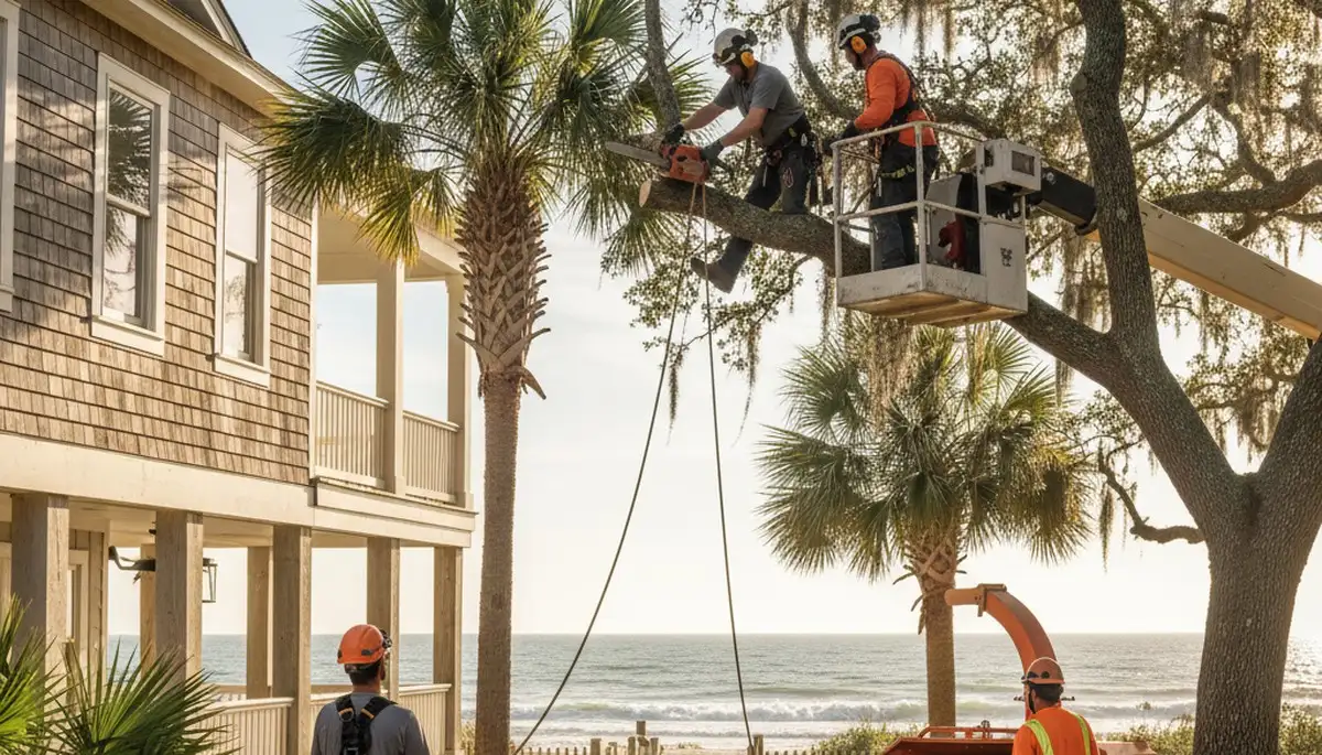 Charleston, SC tree service crew providing professional tree trimming and removal for area properties