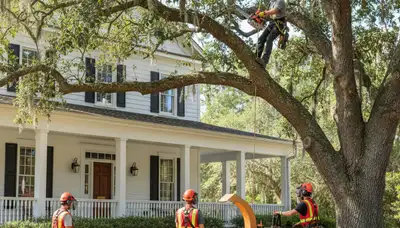 Tree service crew in Charleston, SC providing professional tree trimming and removal for local properties