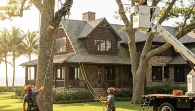 Charleston, SC tree service crew providing professional tree trimming and removal for local properties