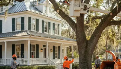 Charleston, SC tree service crew providing professional tree trimming and removal for local properties