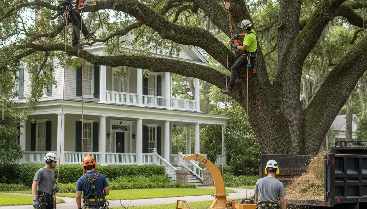 Charleston, SC tree service crew providing professional tree trimming and removal for local properties