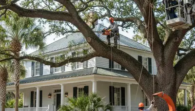 Charleston, SC tree service crew providing professional tree trimming and removal for local properties