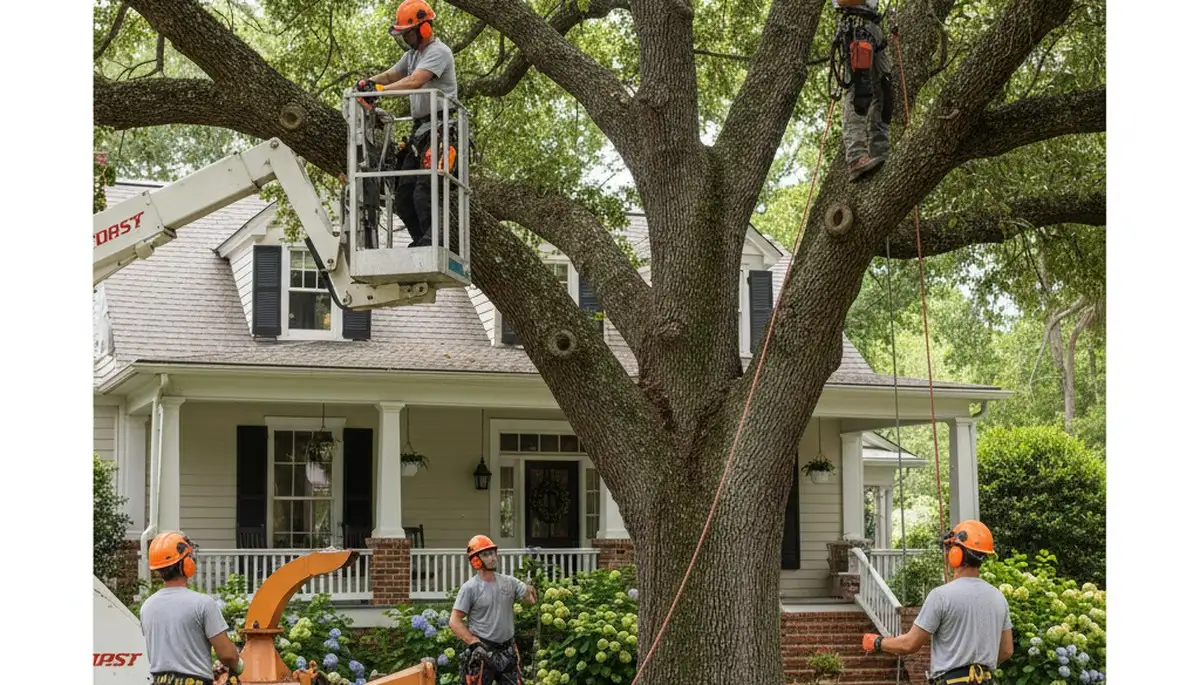 Charleston, SC tree service crew providing professional tree trimming and removal for local properties