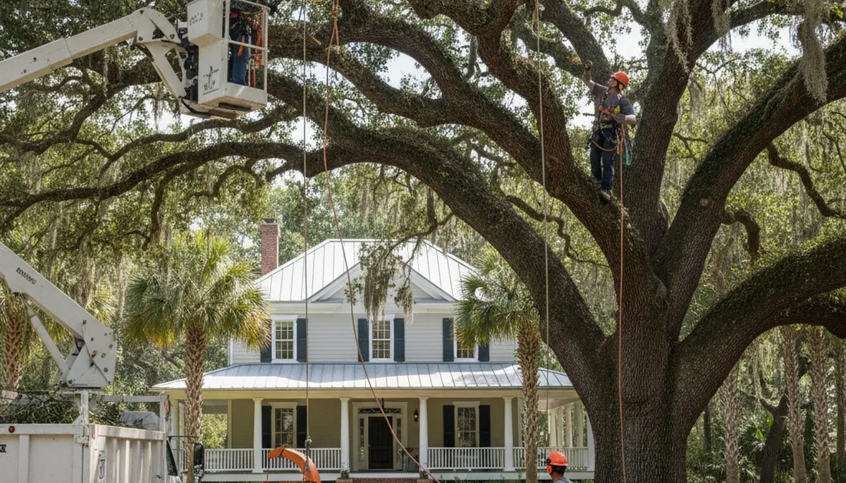 Tree service crew in Charleston, SC providing professional tree care and removal for local properties