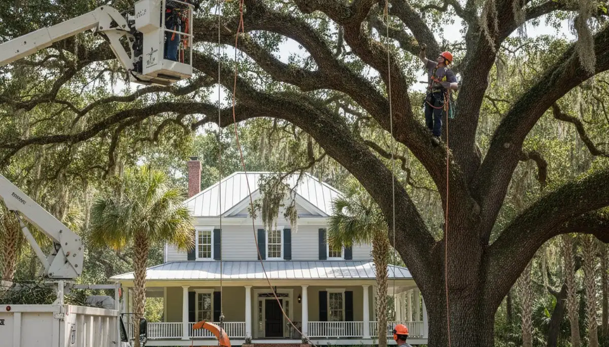Tree service crew in Charleston, SC providing professional tree care and removal for local properties